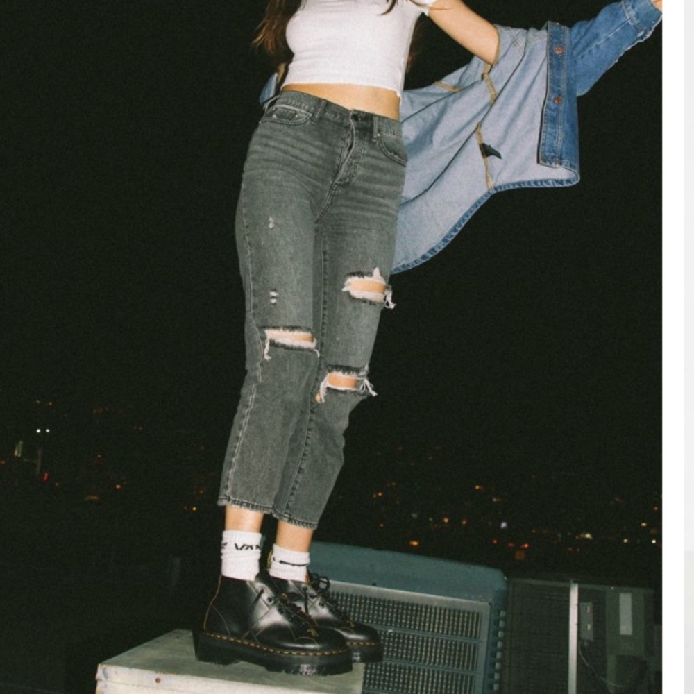 BDG high waisted washed black jeans
